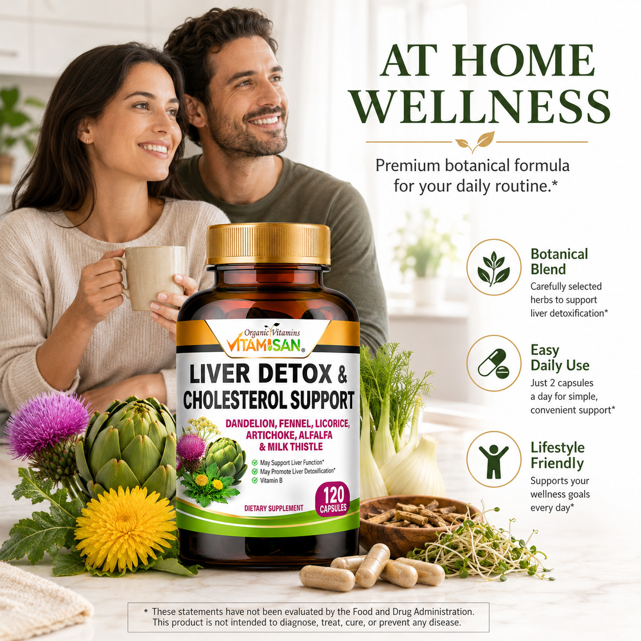 #1 Tablets liver clean health support fat naturals detox cleanse 120 cap