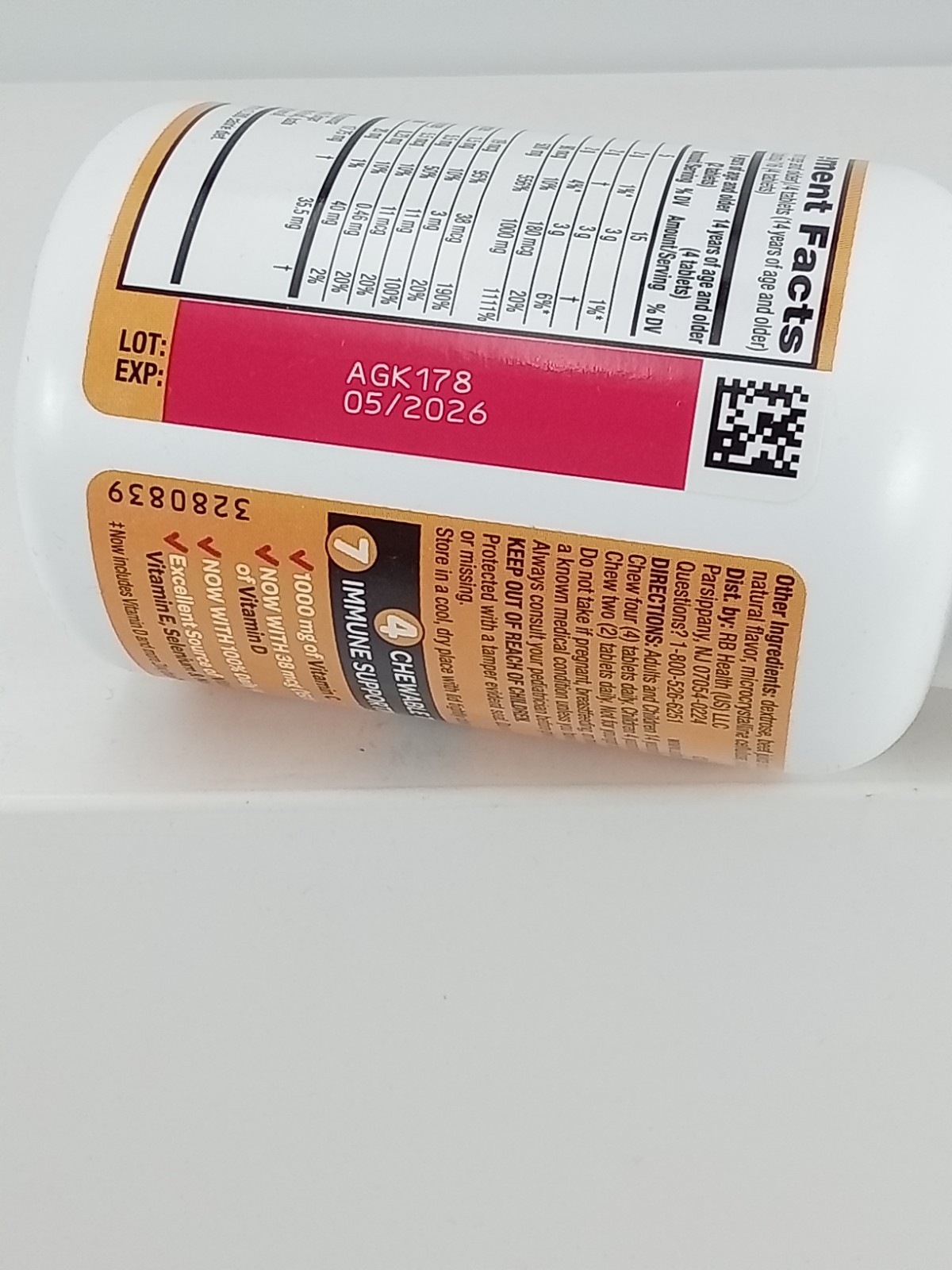 AirBorne Blast of Vitamin C Berry 64 Chewable Tablets BB DATE 05/2026