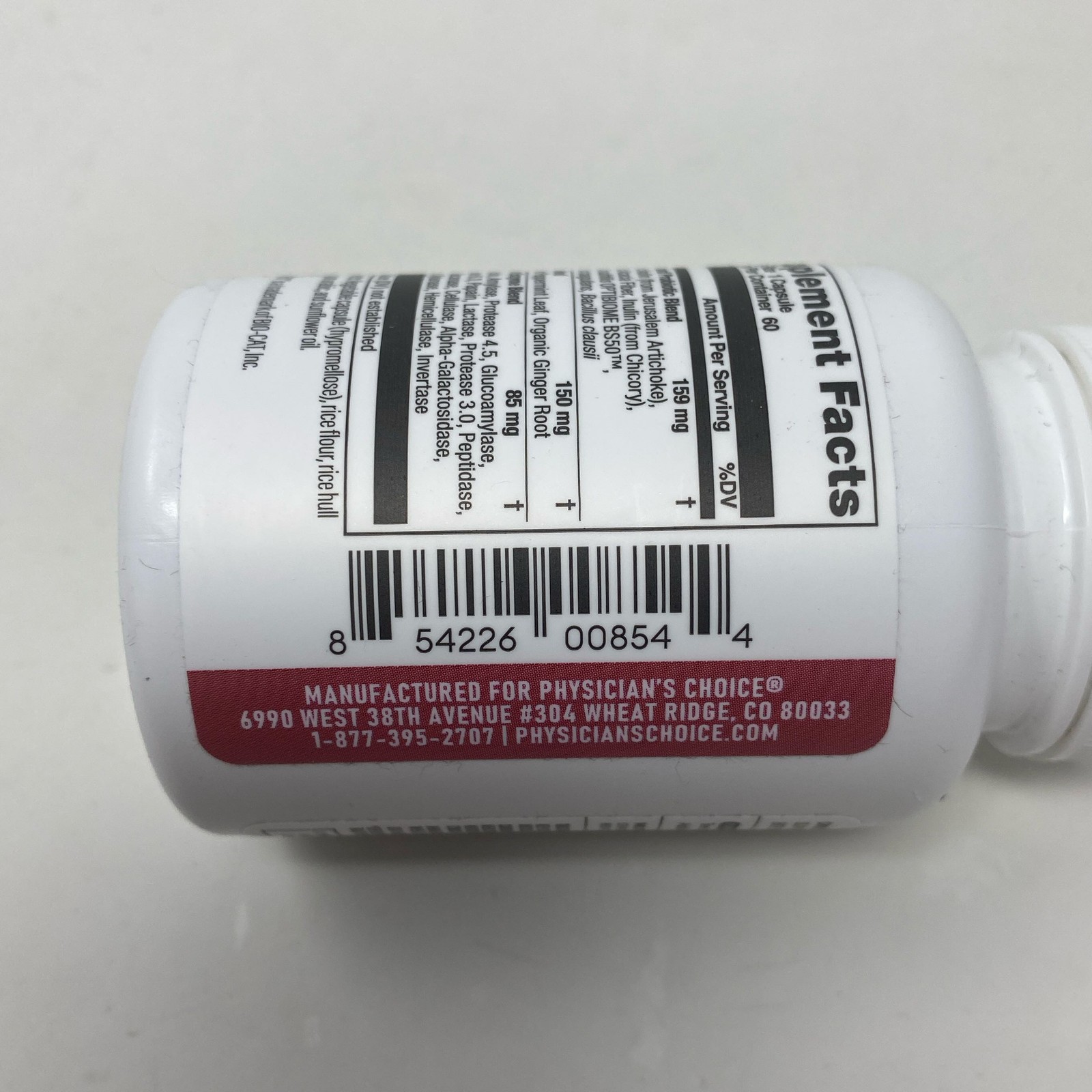 Physician’s Choice Digestive Enzymes, White/Red, 60 Capsules