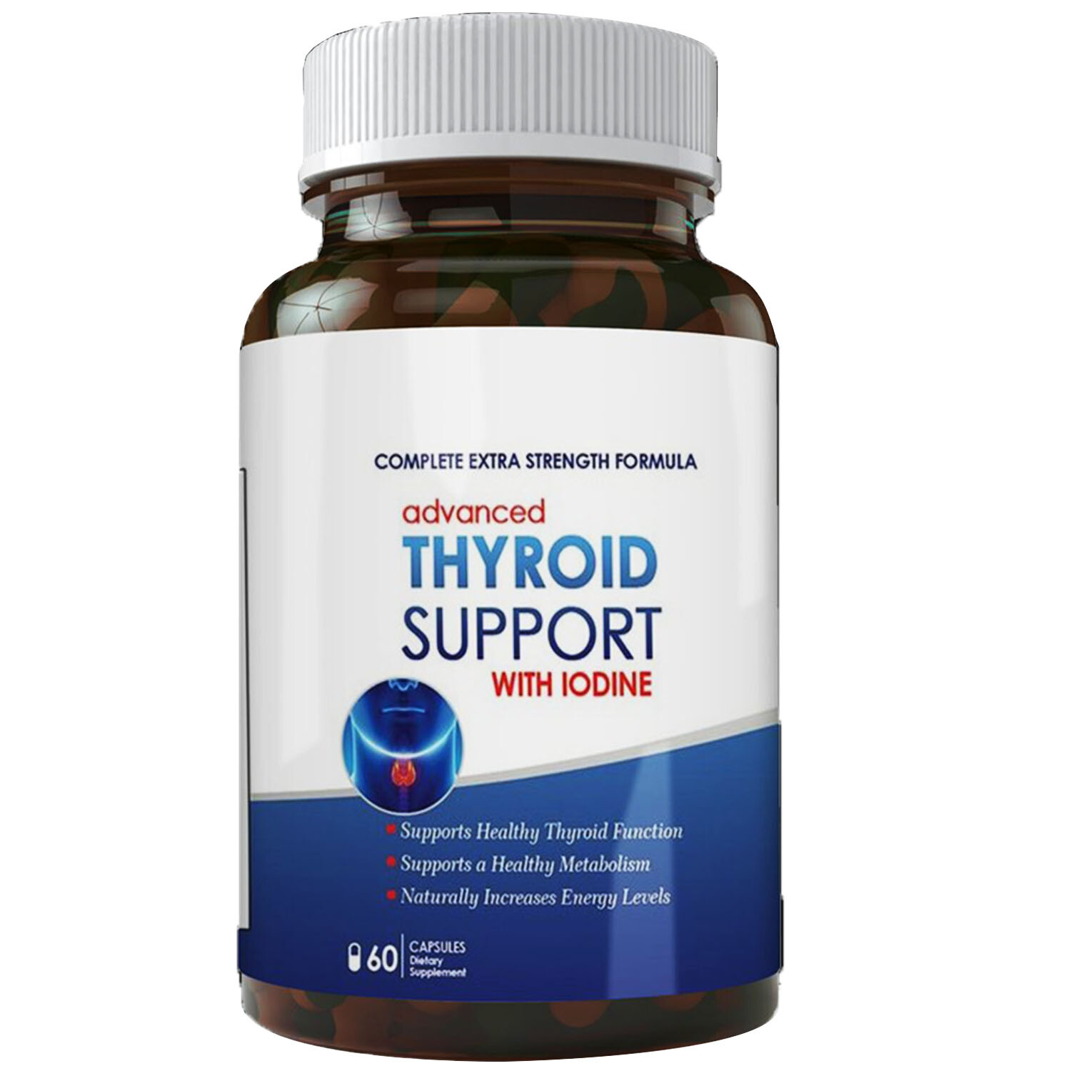 Advanced Thyroid Support Supplement with Iodine Dietary 60 Caps Free Shipping