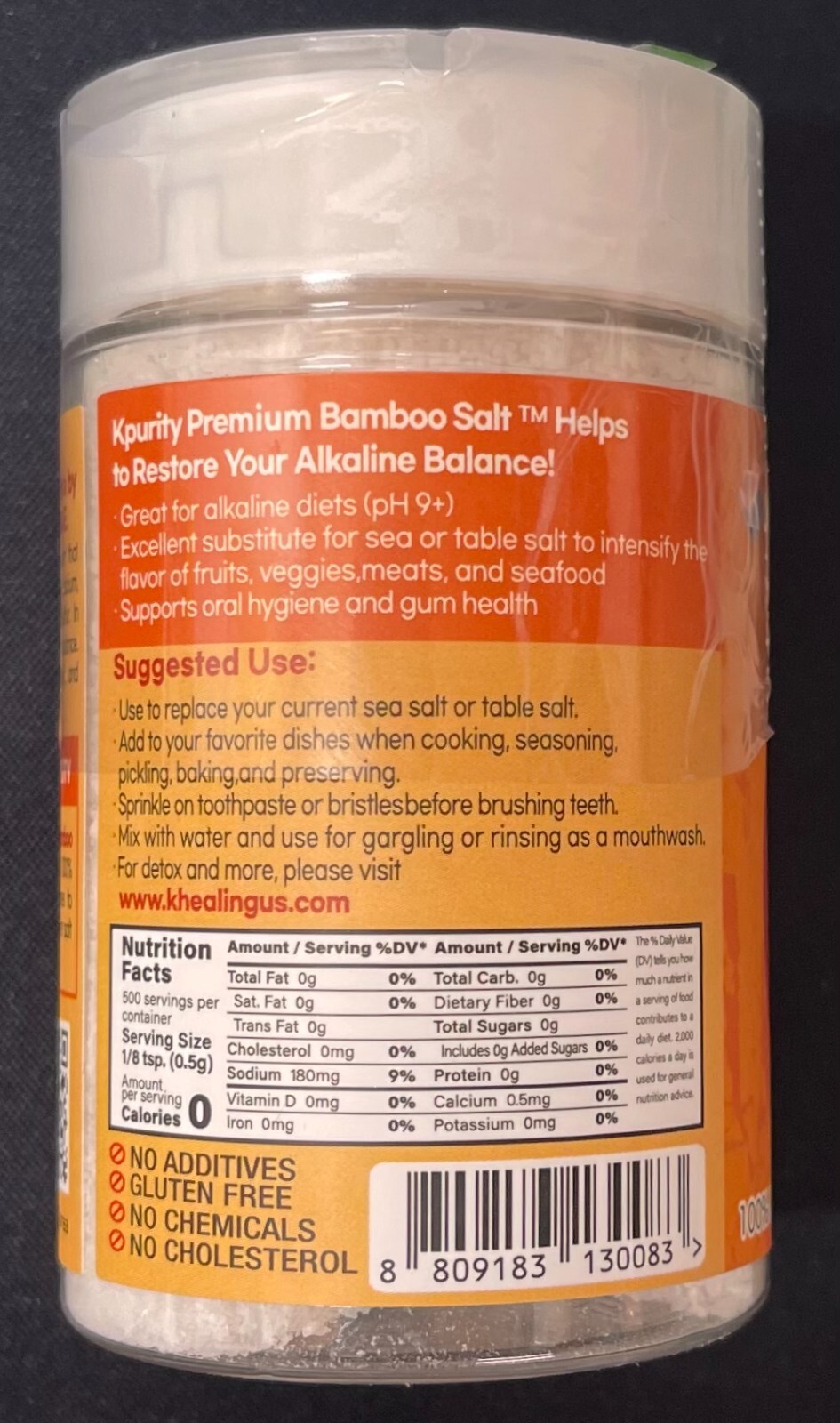 KPURITY 3X Roasted Bamboo Salt 130g Powder – Healthy Table Salt High Alkaline