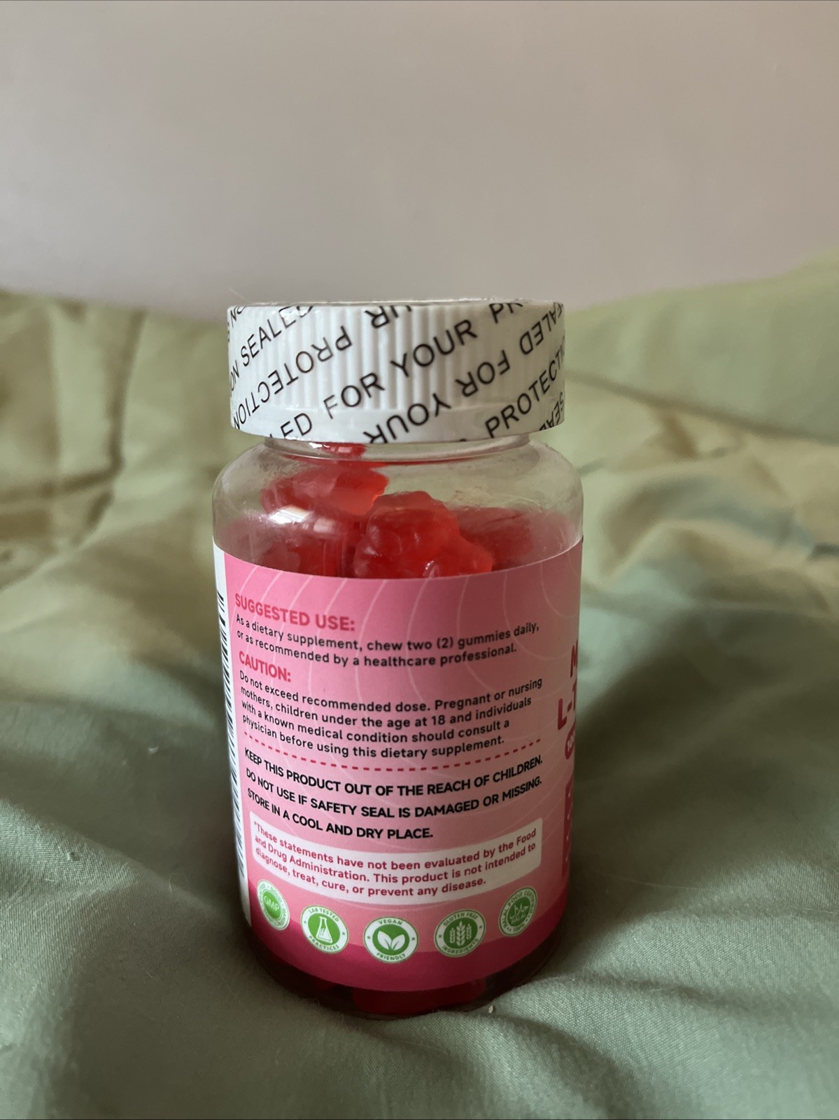(6 Pack) Magnesium L-Threonate 1000mg 60 Gummies, Exp 07/2027