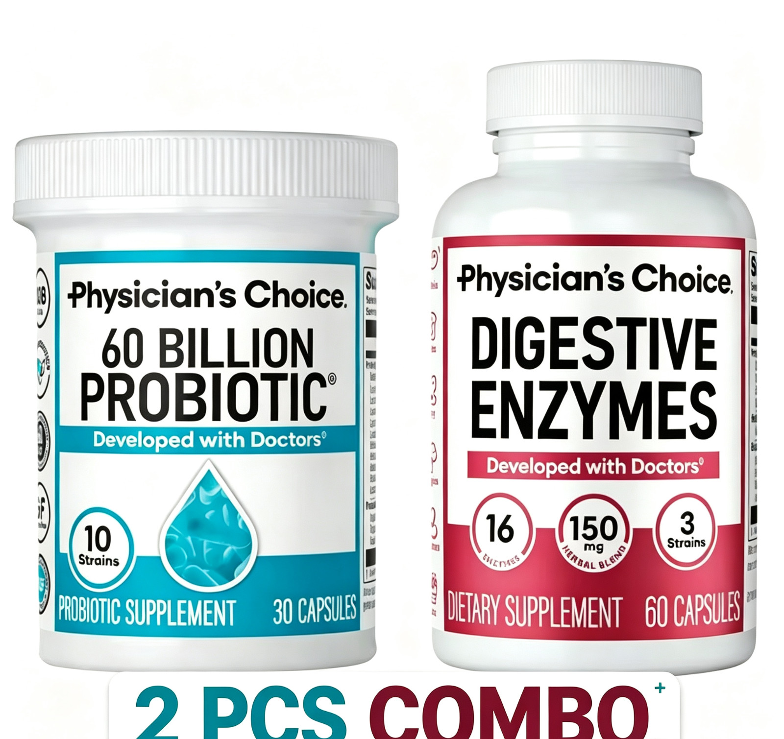 Physician’s Choice Probiotic + Digestive Enzymes – 30ct & 60ct Combo