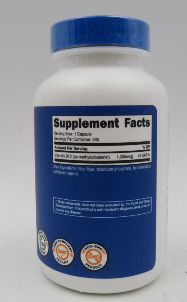 Nutricost Vitamin B12 (Methylcobalamin) 120 Count Pack of 1 Multicolor EXP 02/29