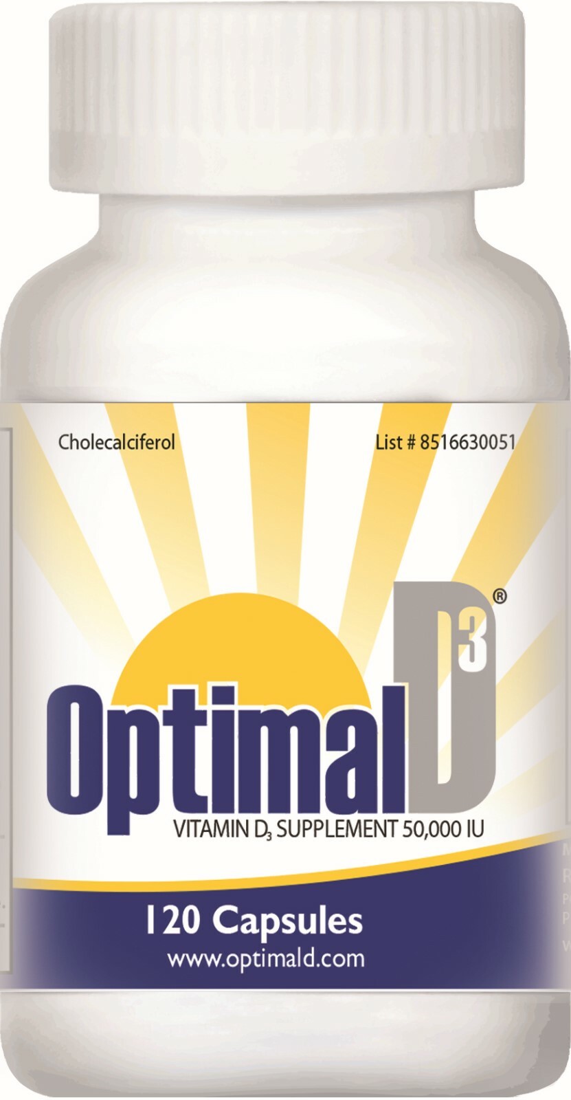 Optimal D3 | Vitamin D3 50,000 IU | 120 Capsules | FREE SHIPPING