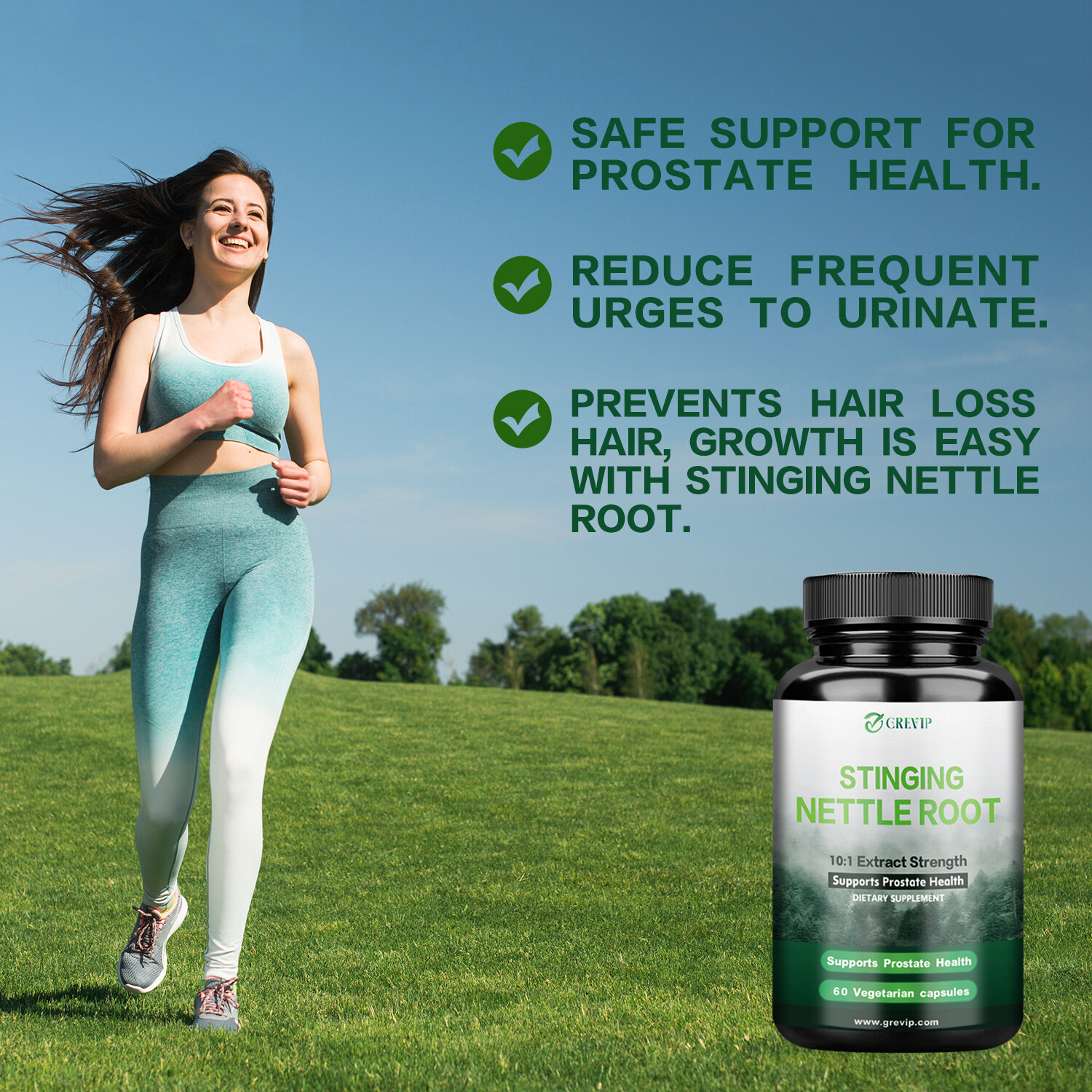 Stinging Nettle Root 750mg – Prostate & Urinary Tract Health, Prevent Hair Loss