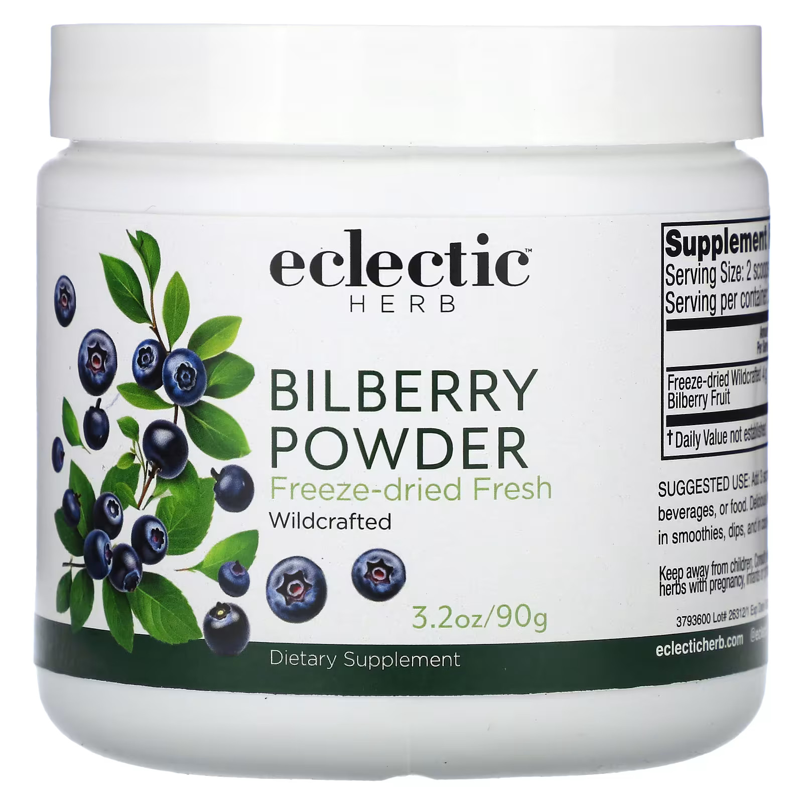 2 X Eclectic Institute, Bilberry Powder, 3.2 oz (90 g)