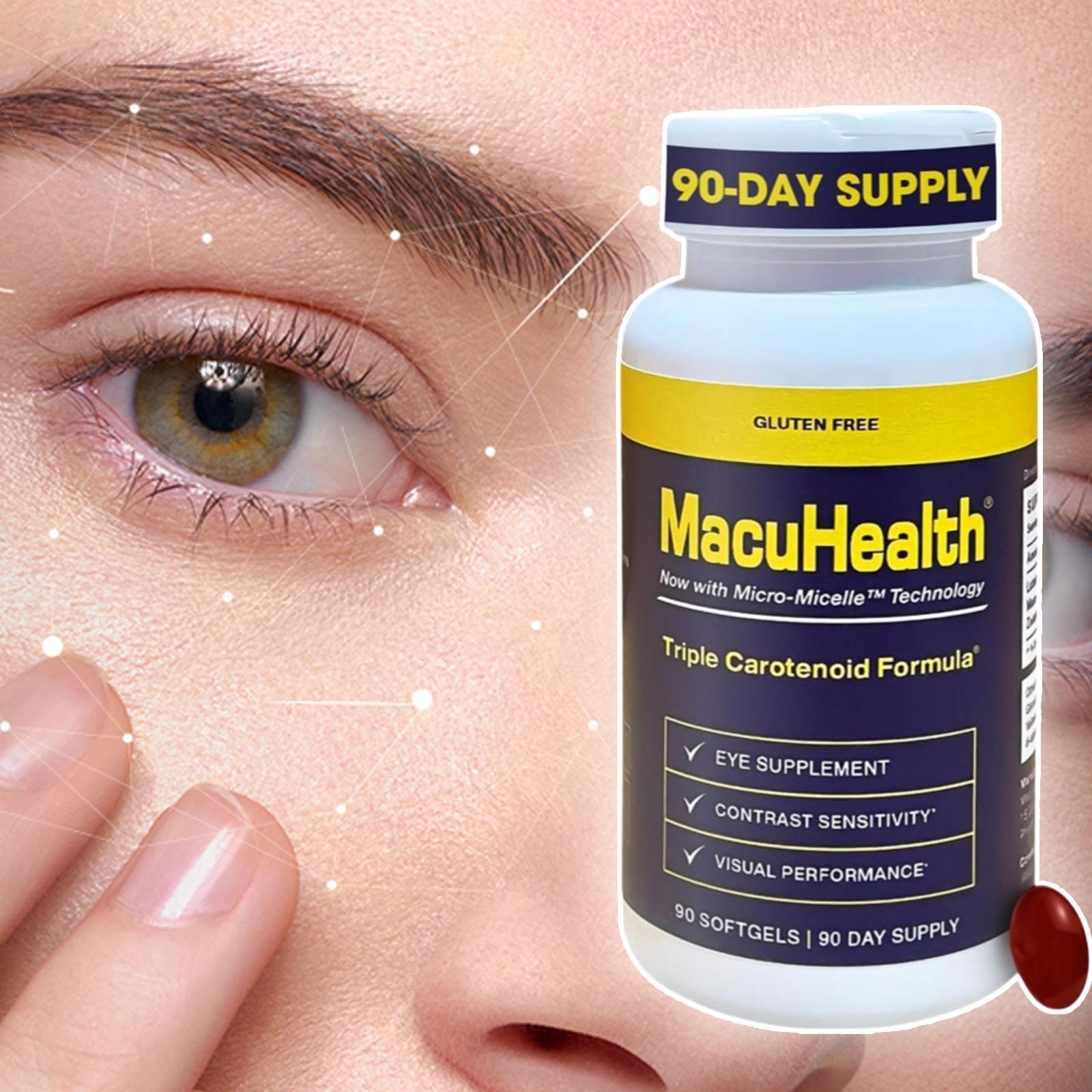 Macuhealth Triple Carotenoid Formula – Eye Vitamins For Adults – 90 Softgels