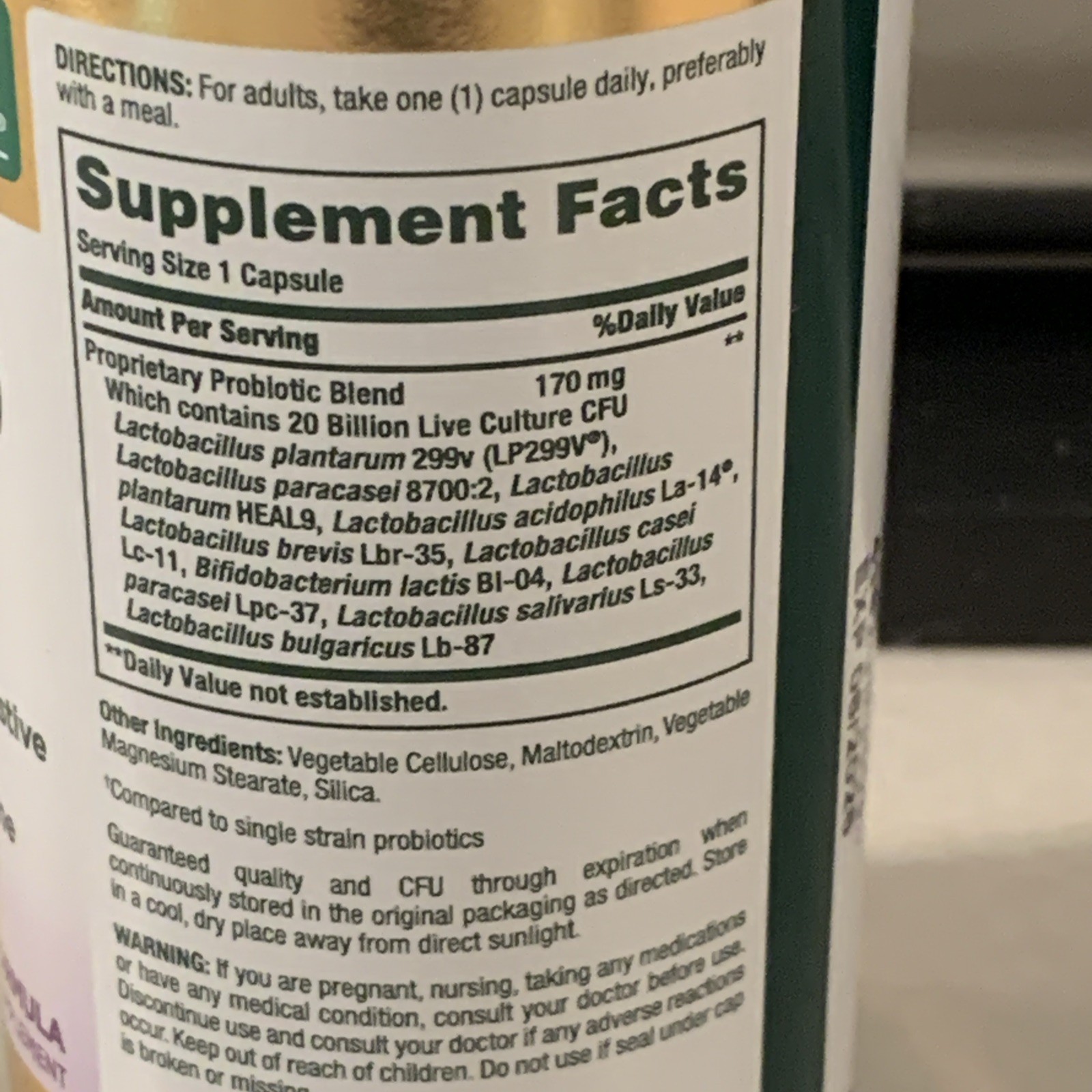 Nature’s Bounty Ultra Strength Probiotic 10 Capsules 70 Ct Digestive BB 6/26