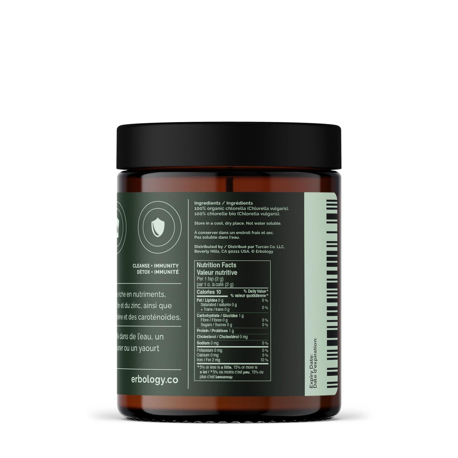 Erbology Organic Chlorella Powder 3.2 oz 45 Servings Sustainably Sourced in…