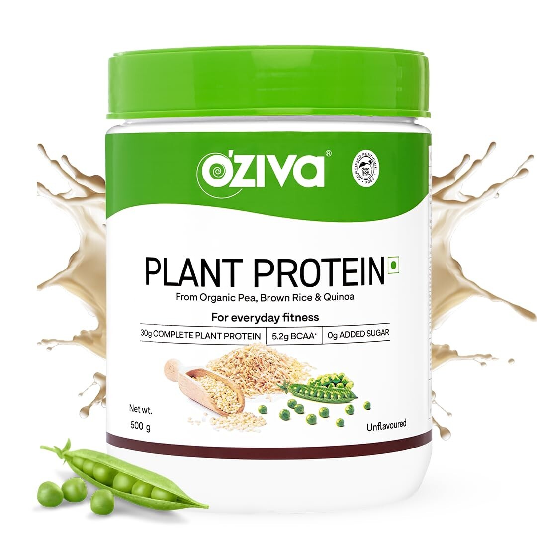OZiva Organic Plant Protein Powder For Everyday Fitness Men & Women 500gm