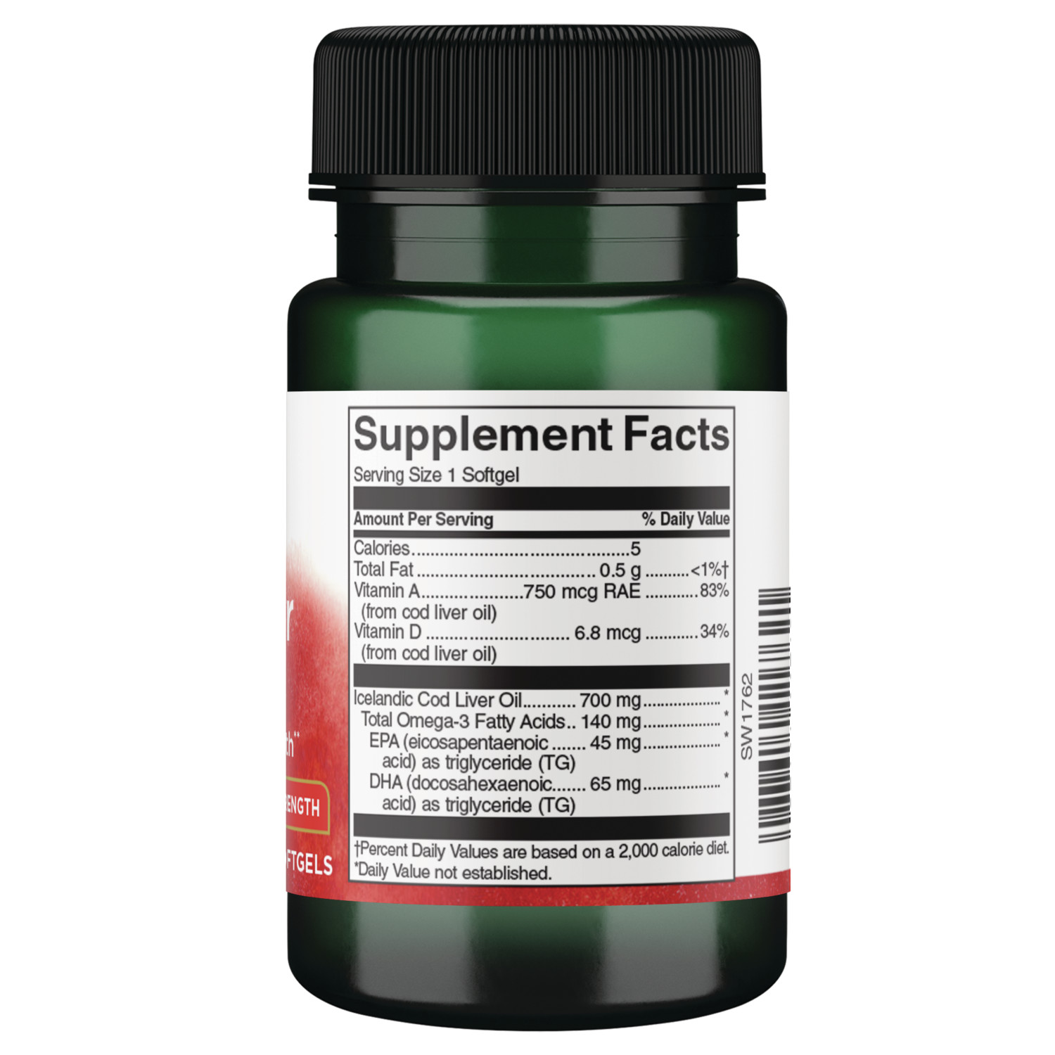 Swanson Cod Liver Oil – Double Strength 700 mg 30 Softgels
