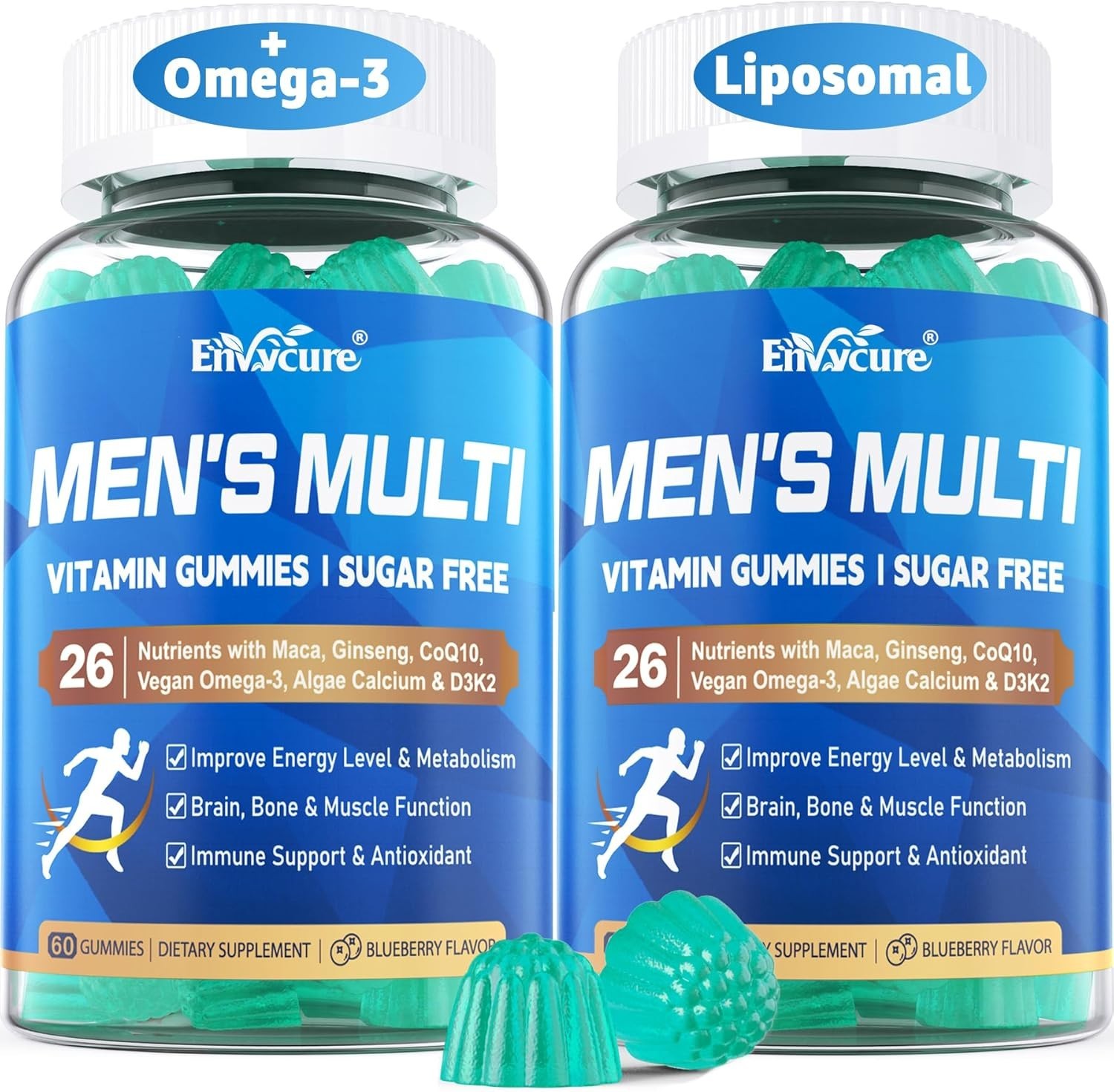 Methylated Men’s Multivitamin Gummies – Vegan, Omega-3, CoQ10, Immune