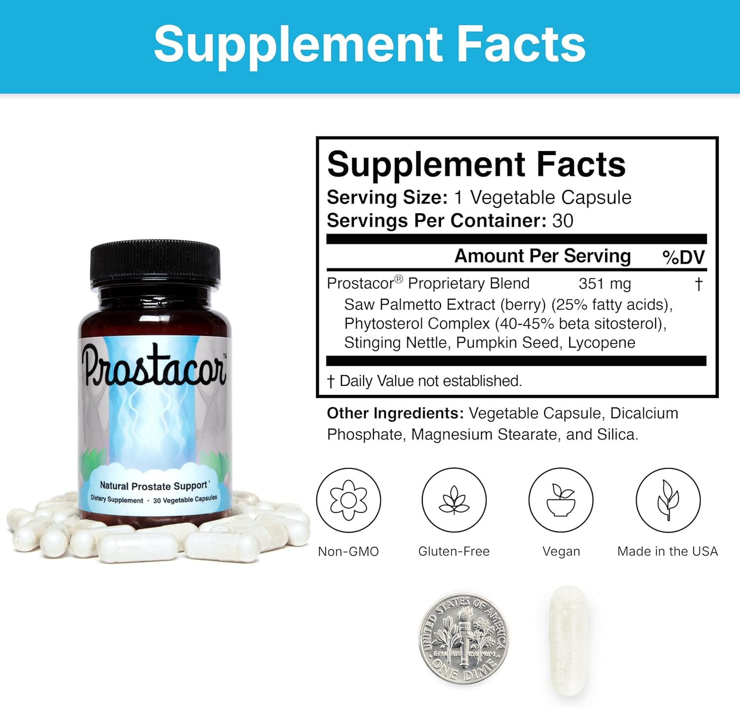 Natural Prostate Support Supplement – Non-Gmo, Vegan, Gluten-Free