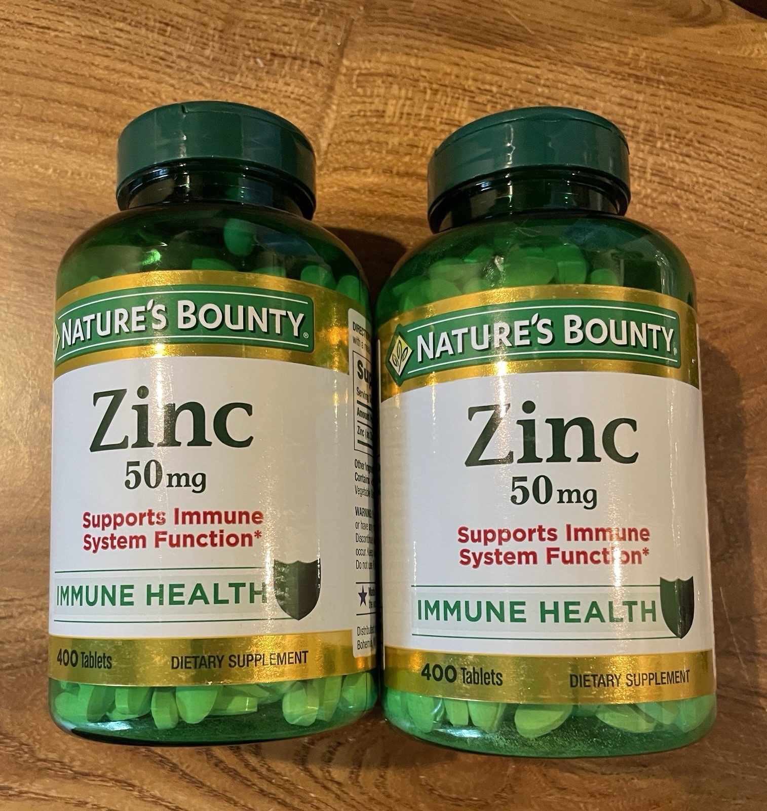 Lot of 2 – Nature’s Bounty Zinc – 50mg 400 Tablets – Immune Health – exp 07/2028