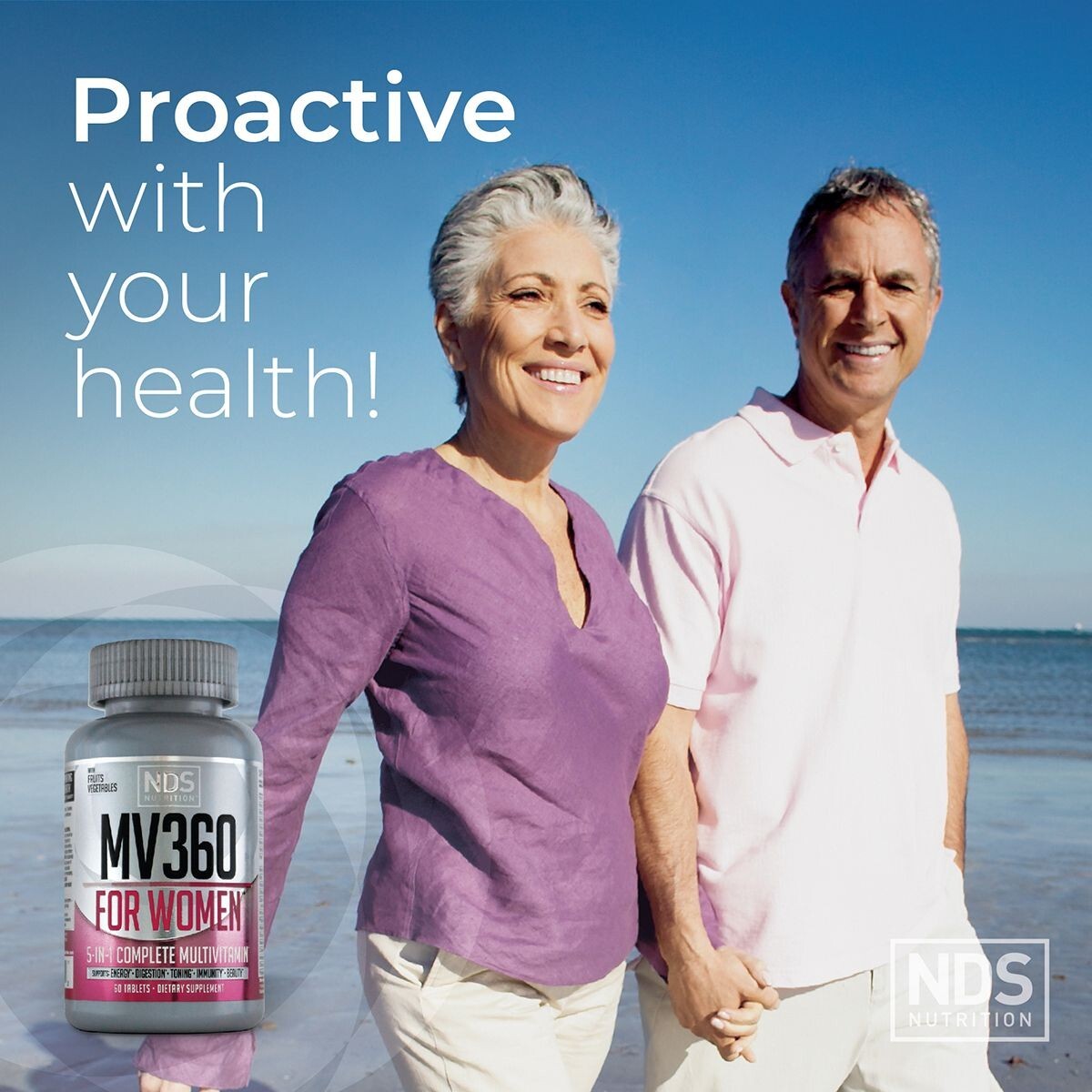 NDS Nutrition MV360 For Women, 5-in-1 Complete Multivitamin for Women 60 Tablets