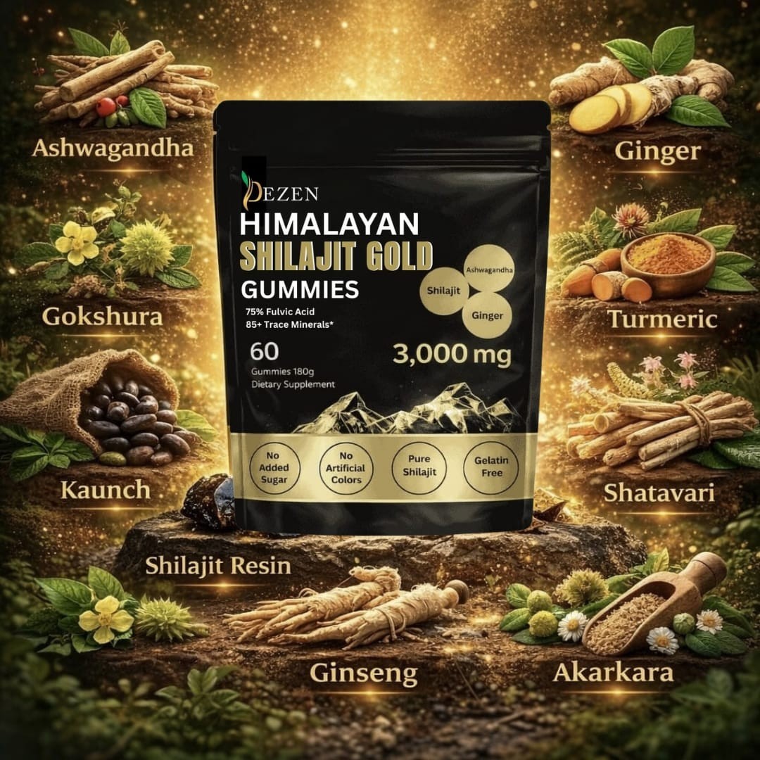 DEZEN Organic Himalayan Shilajit Gummies 3000mg for Energy & Wellness Supplement