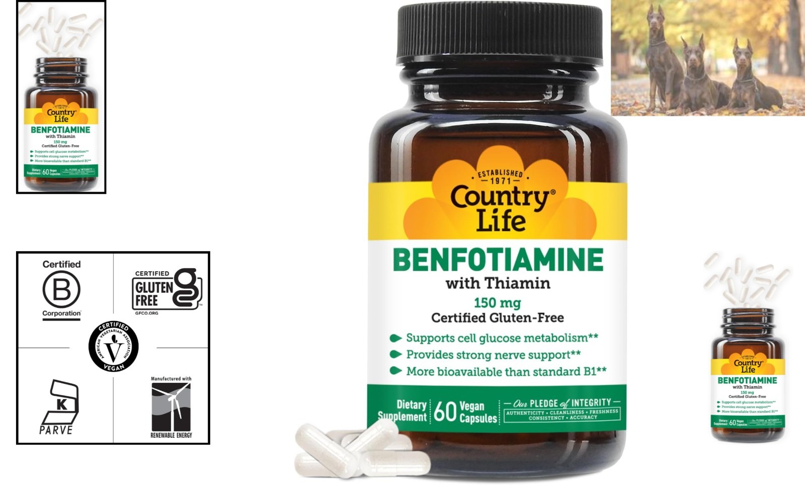 Benfotiamine with Thiamin Capsules – Nerve Health & 150mg Energy Support