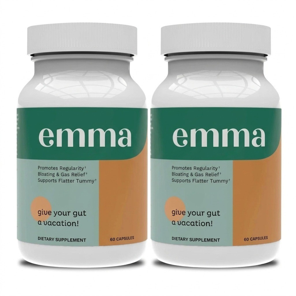 2 Pack Emma Gut Health Supplement 120 Capsules for Bloating Relief & Leaky Gut