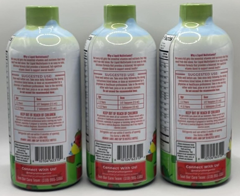 3PK Mary Ruth’s Kids Morning Multivitamin ~ 15.22 FL OZ EA ~ EXP 1/27+ ~ SEALED