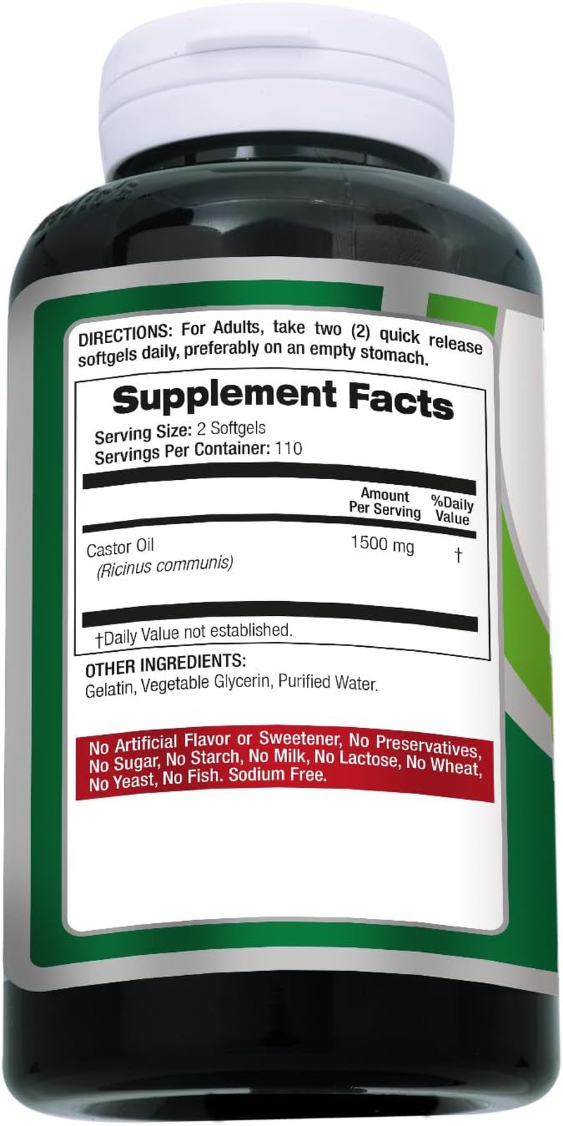 Lab | Castor Oil Pills |220 Softgels | Castor Oil Softgels | Concentrate Extract