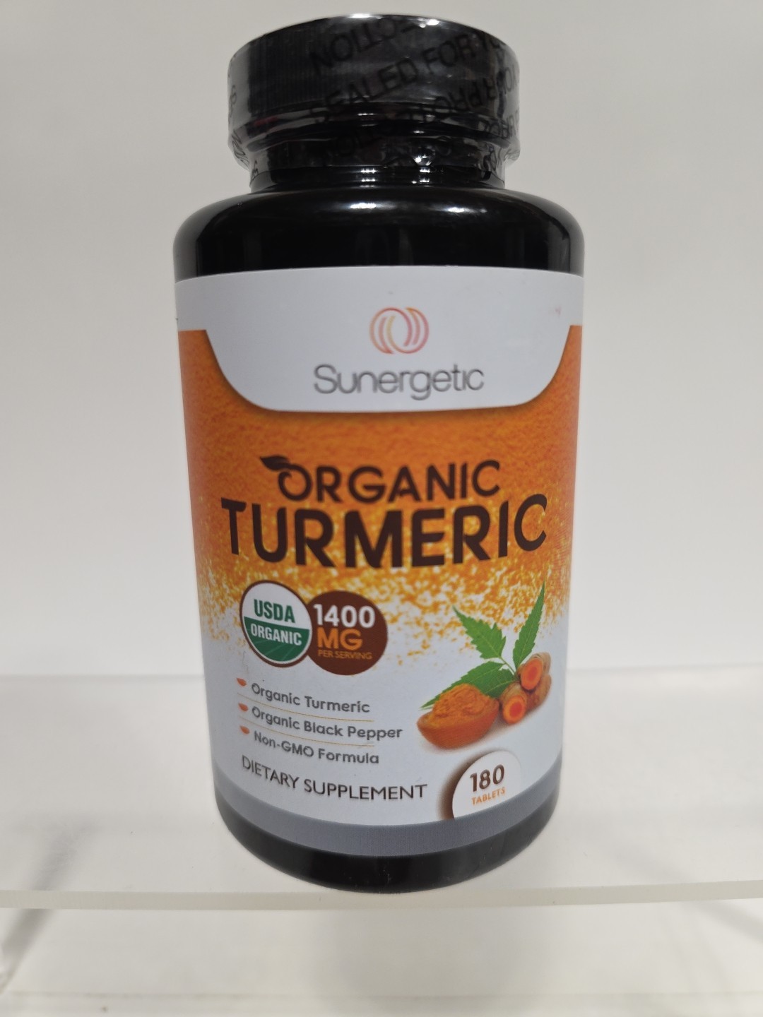 Sunergetic USDA Certified Organic Turmeric Supplement With Black Pepper