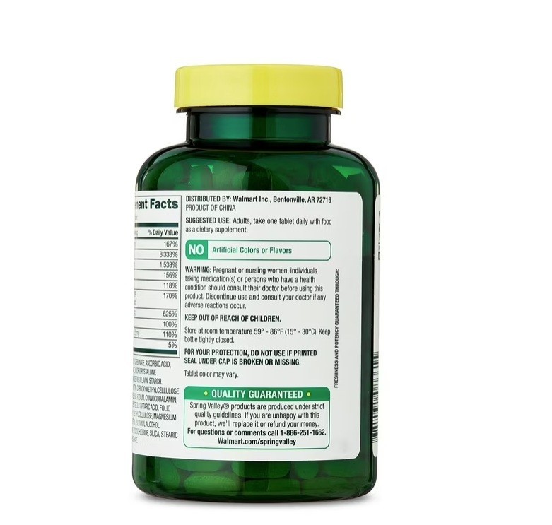 2 PACK Spring Valley Super B-Complex 250 Tablets Energy Metabolism Support