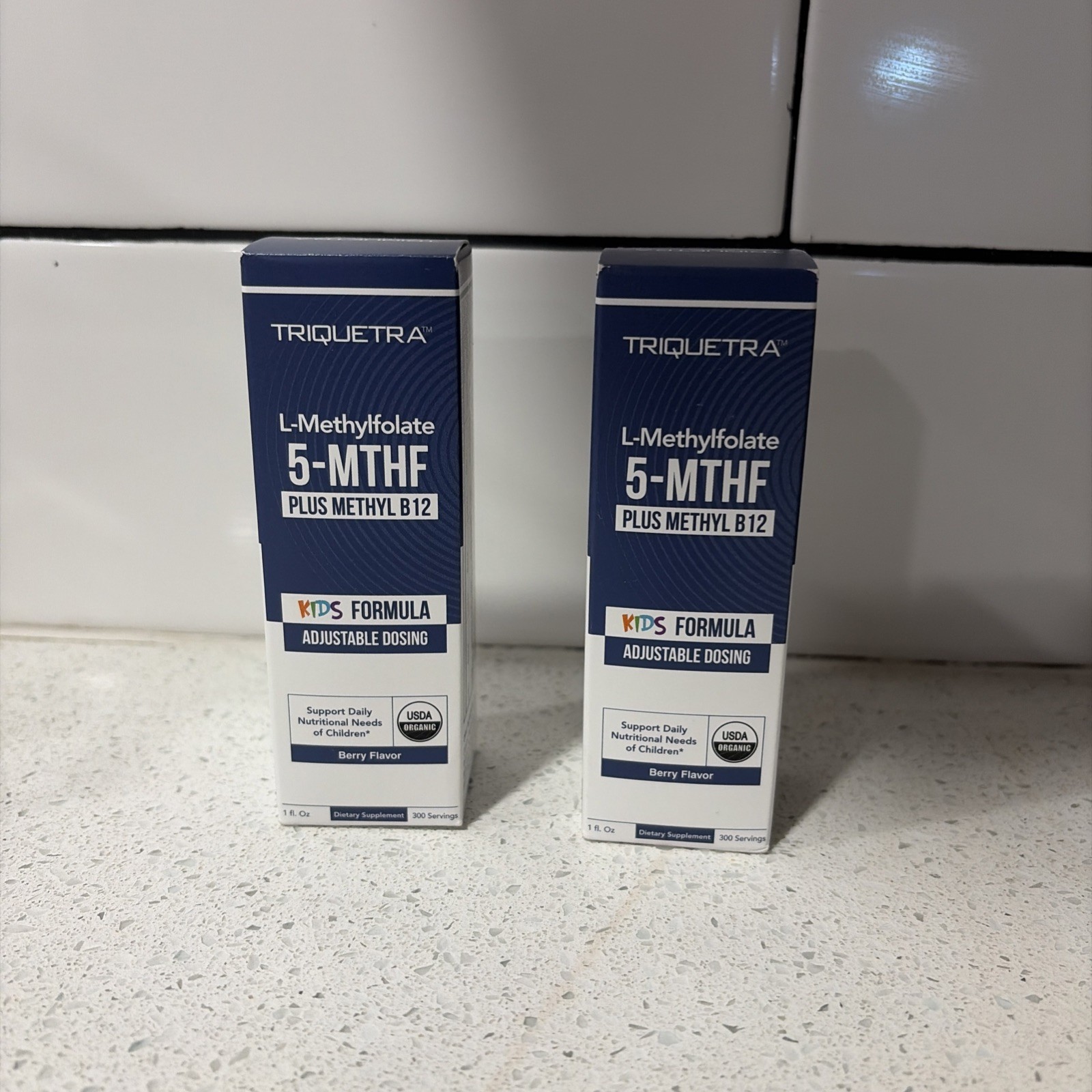 Lot of 2 Triquetra Kids L-Methylfolate 5-MTHF + B12, Berry 1 fl oz