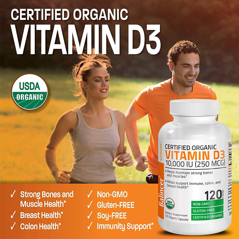 Vitamin D3 10000 IU 30/60/120 Capsules Support Immune,Colon,Breast Health