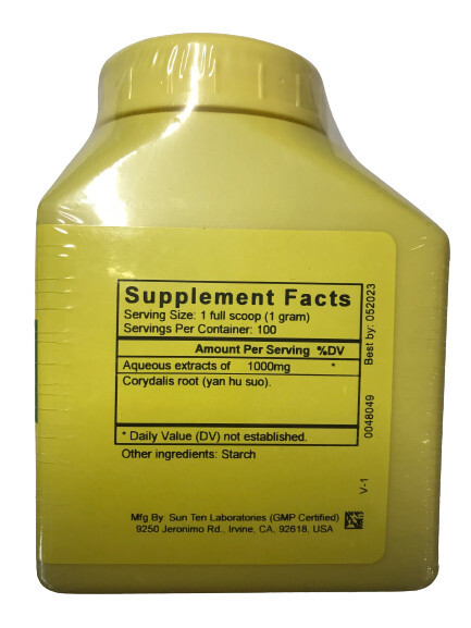Sun Ten – Corydalis/Yan Hu Suo, concentrated 100 gm Granules, C3860