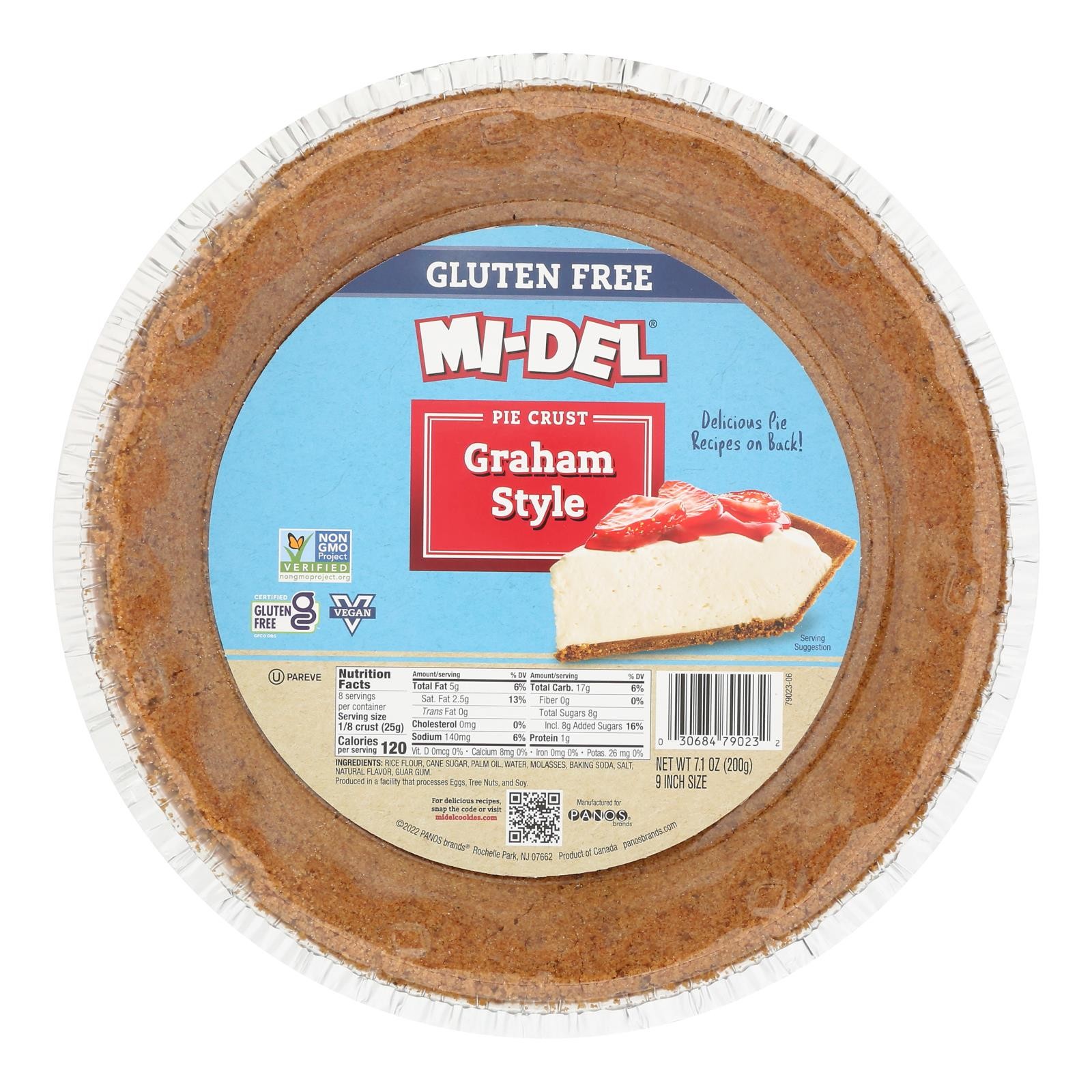 Midel Gluten Free Graham Style Pie Crust – Case of 12 – 7.1 oz.