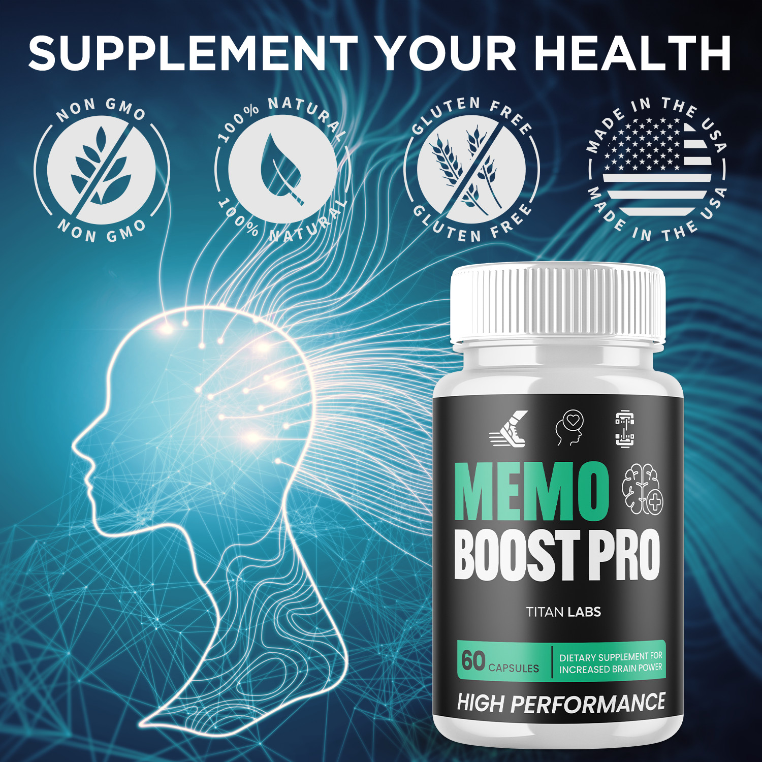 (5 Pack) Memo Boost Pro Nootropic Natural Brain Support MemoBoostPro 300 Capsule