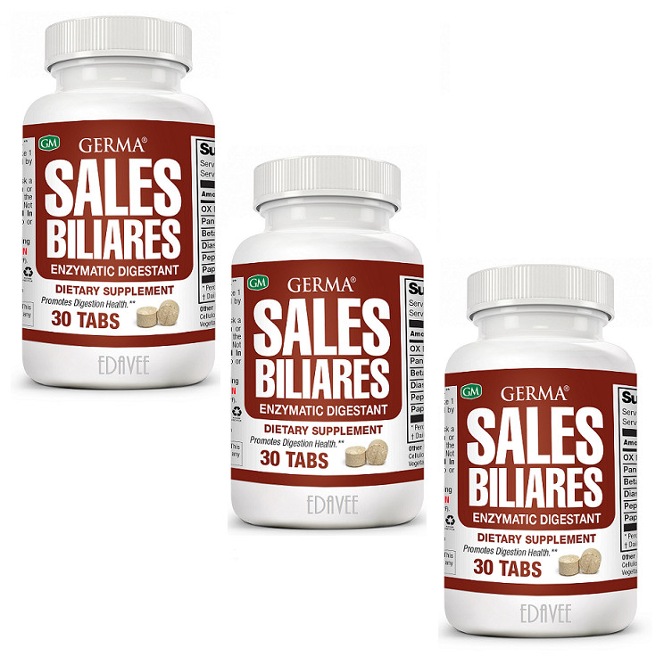 Sales Biliares Digestive Enzymes Ox Bile Pancreatin Enzimas Digestivas Germa 3pk