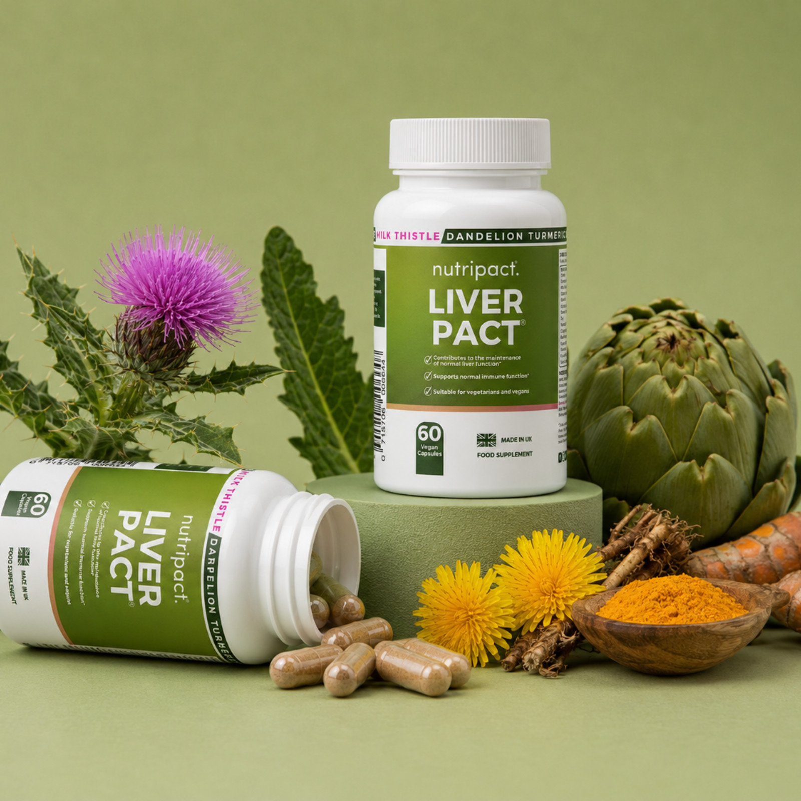 Milk Thistle Complex Capsules – 14 in 1 – Detox & Cleanse – UK Vegan Liver Pact