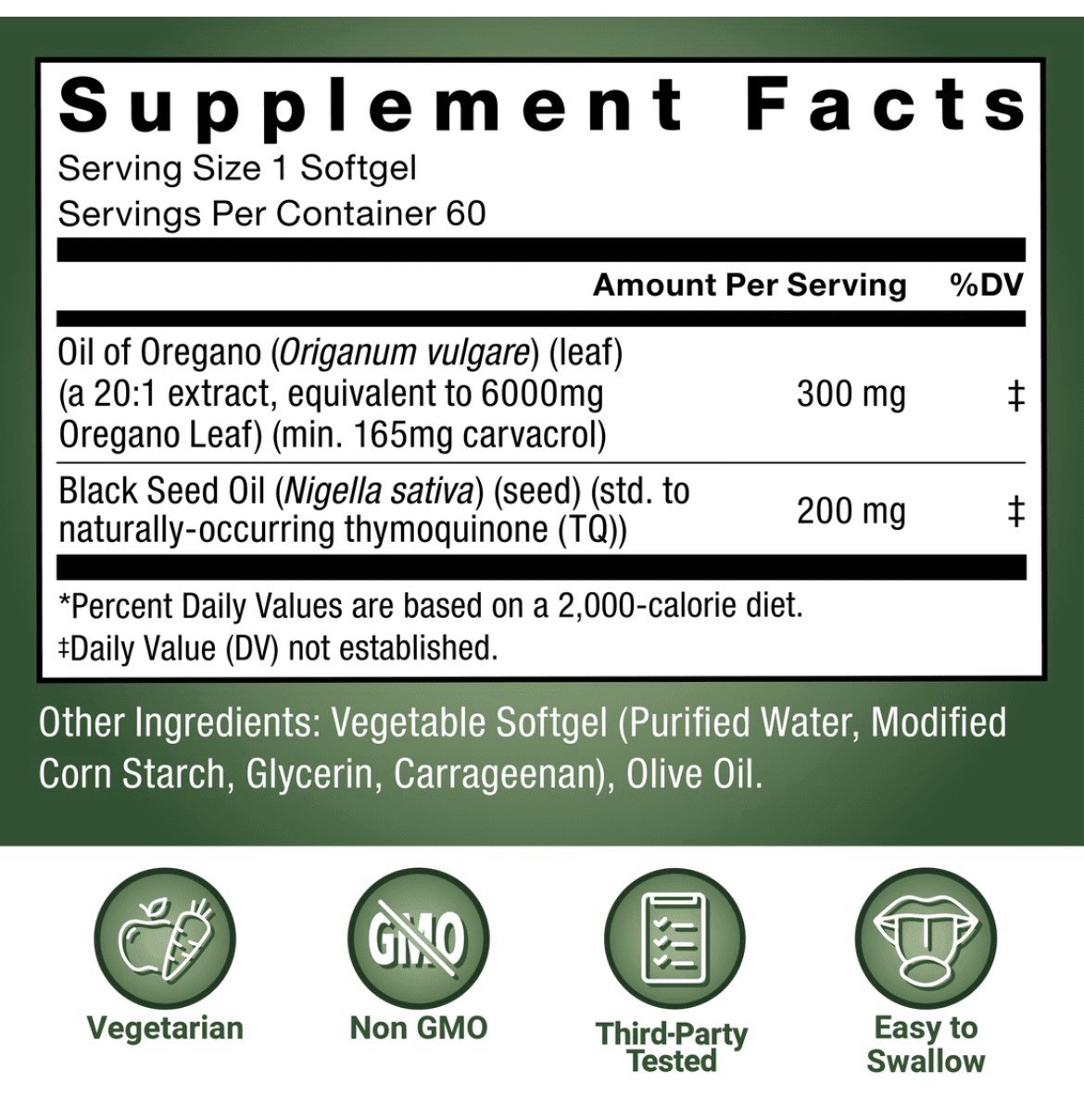 Force Factor Oil Of Oregano With Black Seed Oil