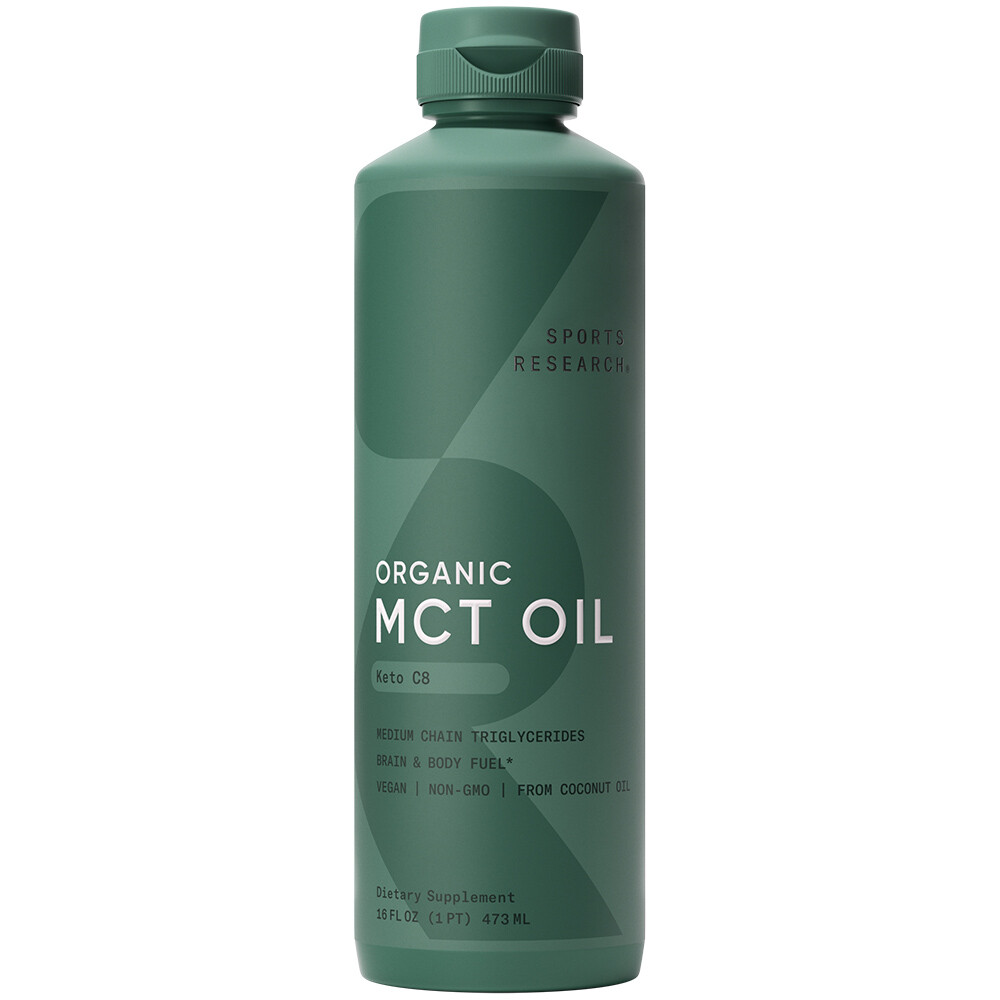 Organic MCT Oil – Vegan & Keto C8, MCTs from Coconuts – Non-GMO & Gluten Free