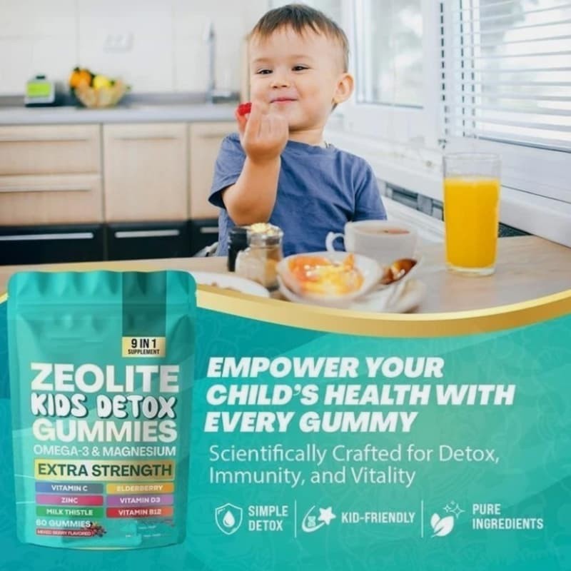 Detox Gummies Kids All-in-One Mixed Berry Flavored Zeolite 60 Gummies