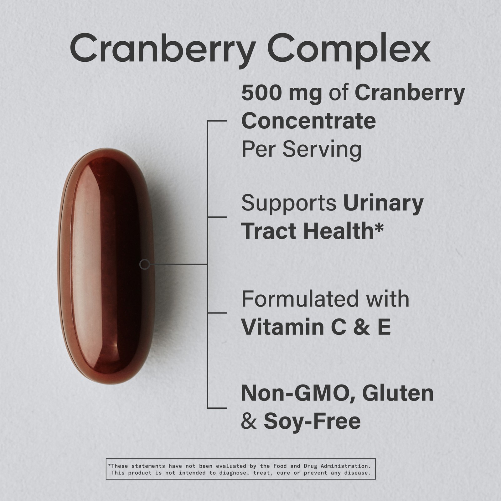 Cranberry Fruit Complex Supplement with Pacran & Vitamins C & E – 90 Softgels