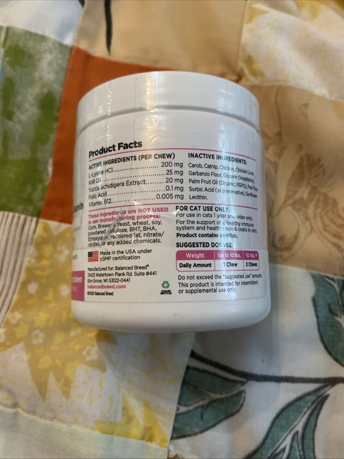 Balanced Breed All in One 1 Cat Multivitamin 60’s Immune Skin Coat BB 4/2025