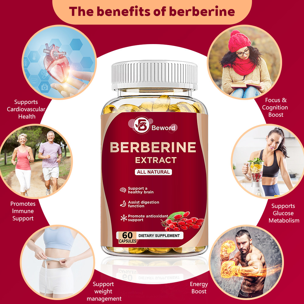 Premium Berberine HCL 1200mg for Cardiovascular & Overall Wellness Support