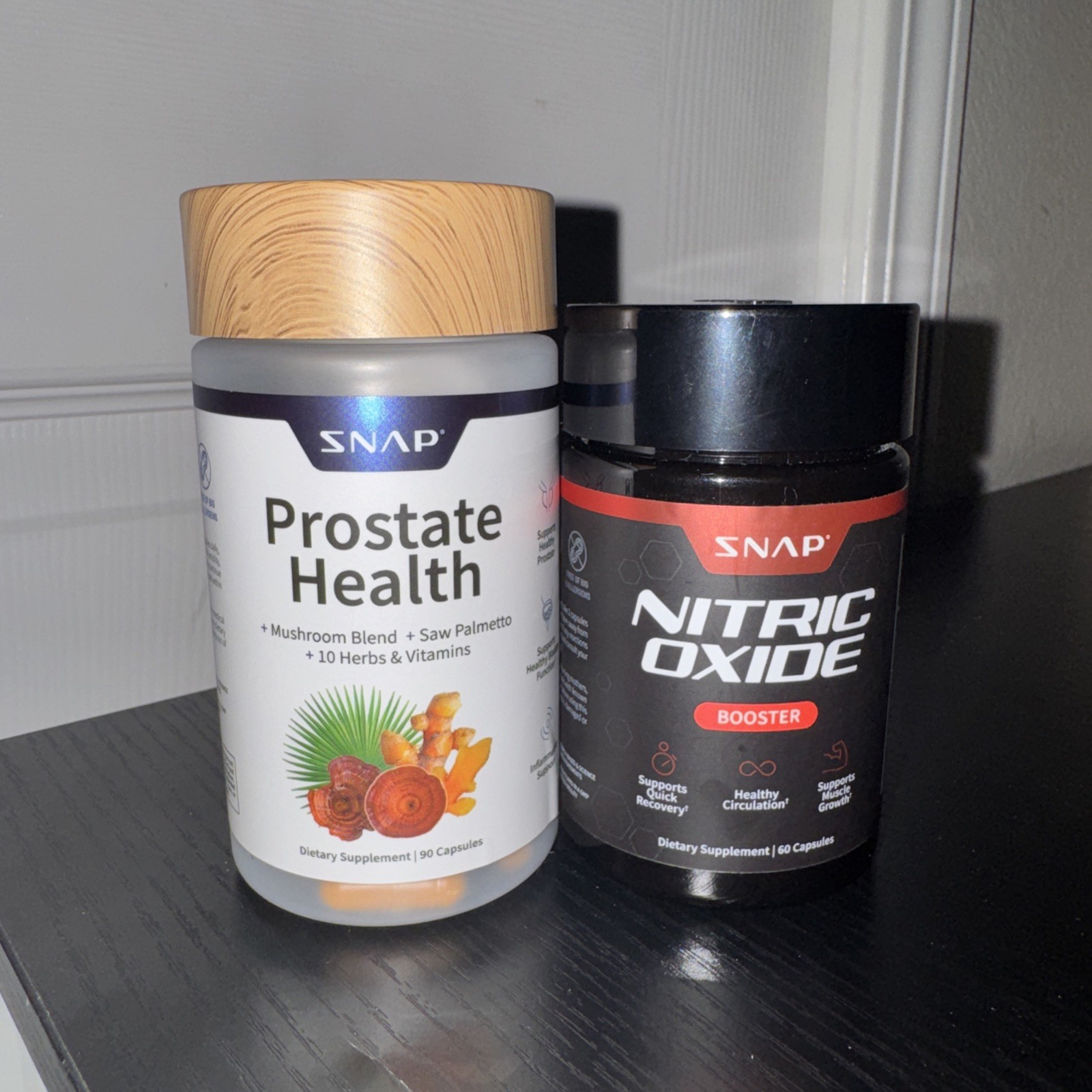 Snap Supplements – Nitric Oxide Booster & Prostate Health Bundle 90ct each – New