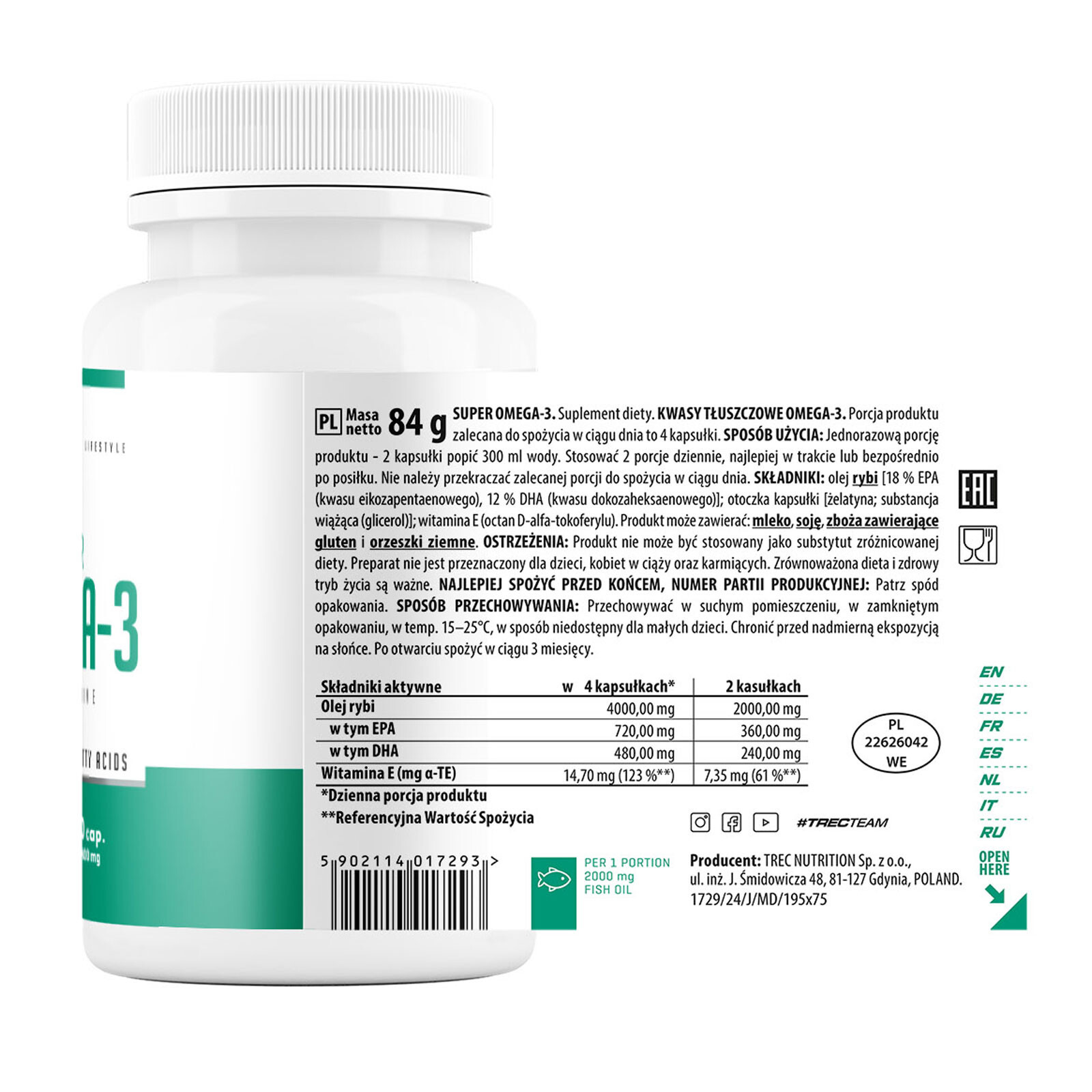SUPER OMEGA-3 – 60-240 Softgels – Fish Oil – EPA DHA – Heart, Brain & Eye Health