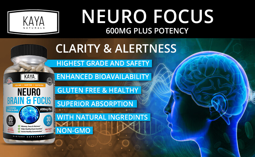 Neuro Brain & Focus 60ct, Healthy Memory Function, Clarity Nootropic Supplement