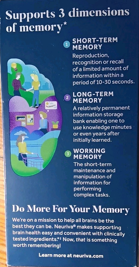 3 NEW SCHIFF NEURIVA MEMORY 3D BRAIN HEALTH DIETARY SUPPLIMENT 30 X3 90 CAPSULE