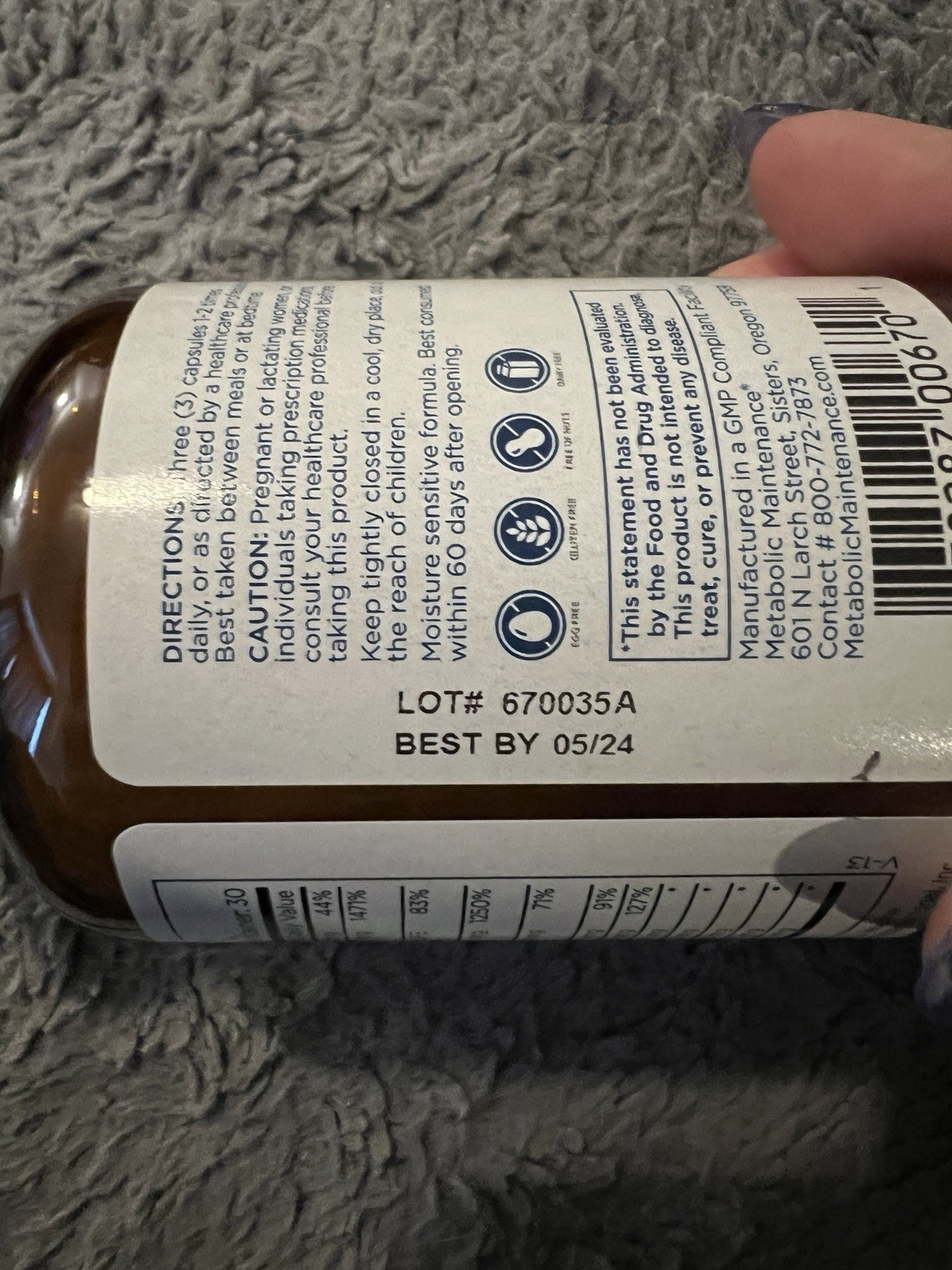 Metabolic maintenance Meta Calm. BEST BY DATE: 05/2024. EXPIRED BUT SEALED