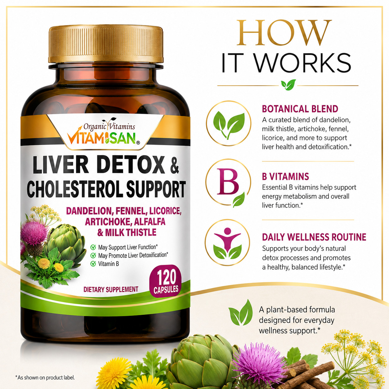 #1 Tablets liver clean health support fat naturals detox cleanse 120 cap