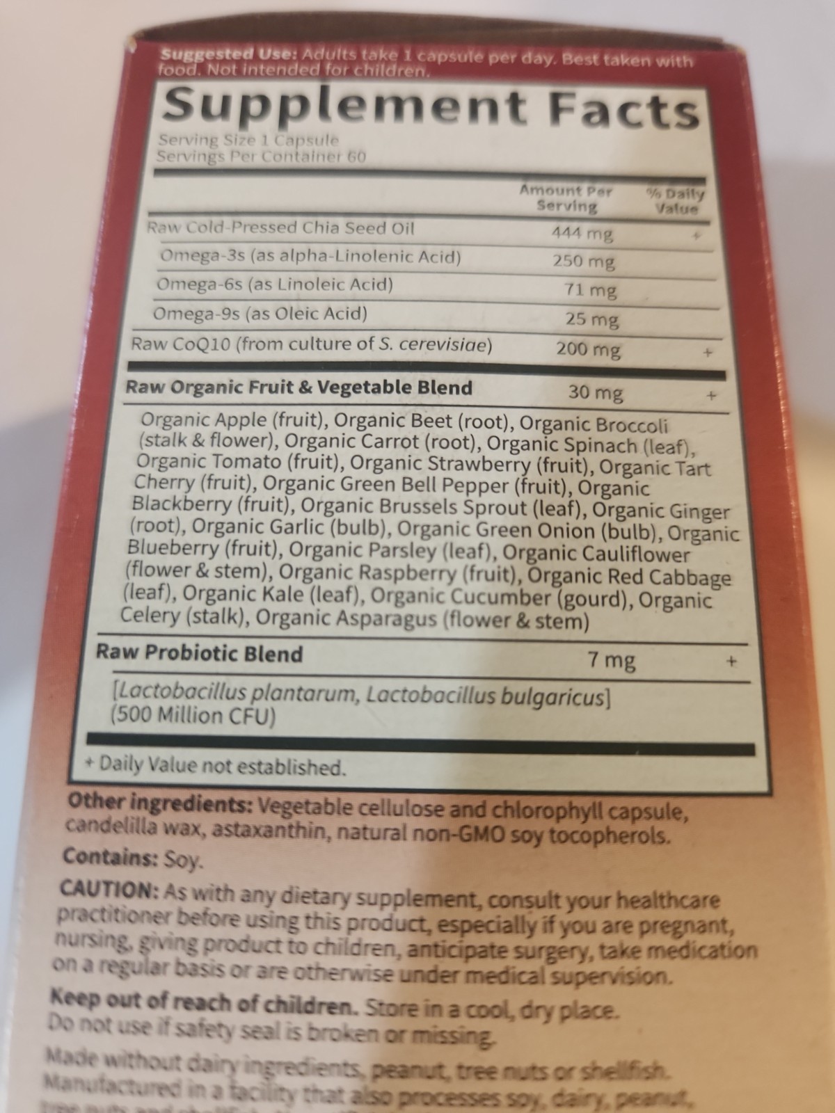 Garden of Life RAW CoQ10 200mg 60 Vegan Capsules New Sealed Exp 02/2027