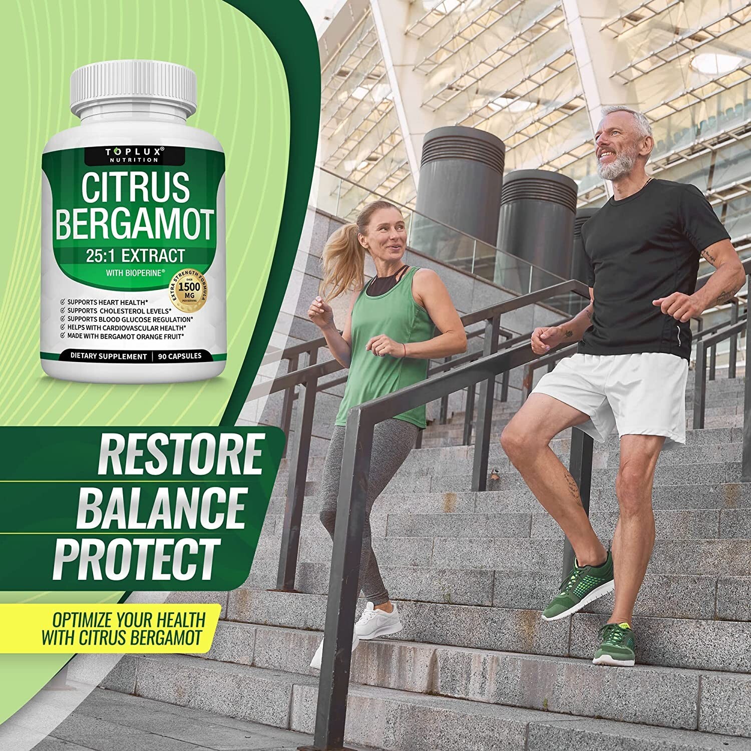 Citrus Bergamot 1500 Mg, 25:1 Extract, Organic Cholesterol Supplements Vegan Cap
