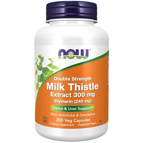 NOW FOODS Milk Thistle Extract, Double Strength 300 mg – 200 Veg Capsules