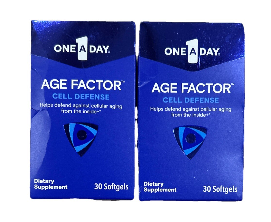 2 Pack One A Day Age Factor Cell Defense Supplement 30 Softgels Exp 02/26